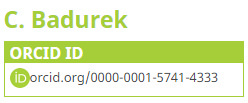 Screenshot of Librarian Chris Badurek's ORCID number